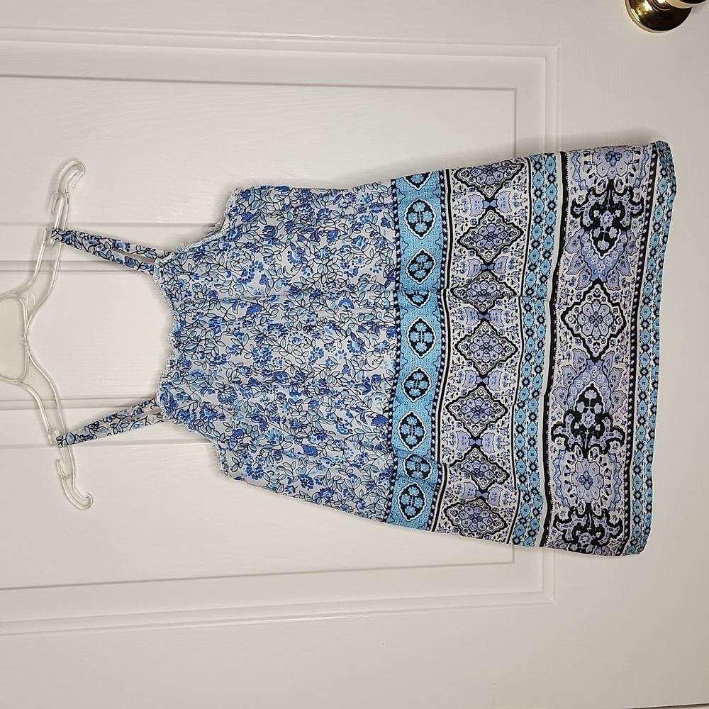 Gap Kids Blue White Patterned Sundress Size XS